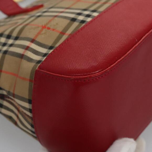 Burberry Nova Check Hand Bag Canvas Beige Red - Picture 15 of 16